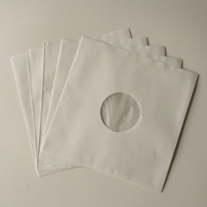 33RPM Бяла крафт хартия запис Вътрешни ръкави полирани с отвор за 12 винил запис
