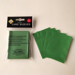 Зелени цветни матови палубни ръкави за игрална карта за японски размер 60х87мм